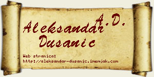 Aleksandar Dušanić vizit kartica
